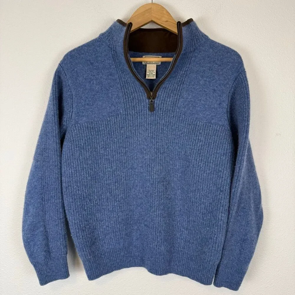 LL Bean Wool Waterfowl Quarter Zip Sweater Size‎ Medium